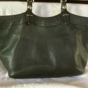 Coach black pebbled leather purse